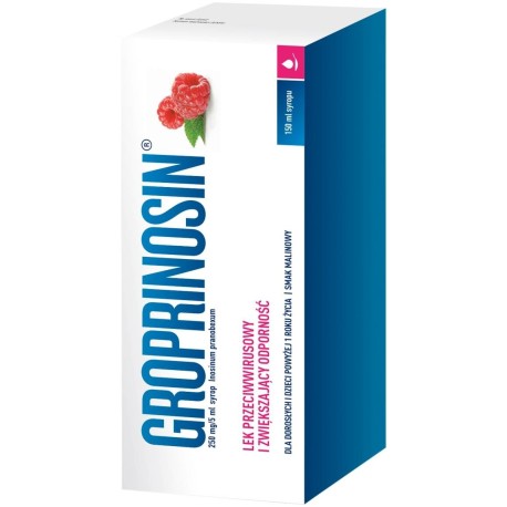 Groprinosin 250 mg/5 ml Syrop smak malinowy 150 ml