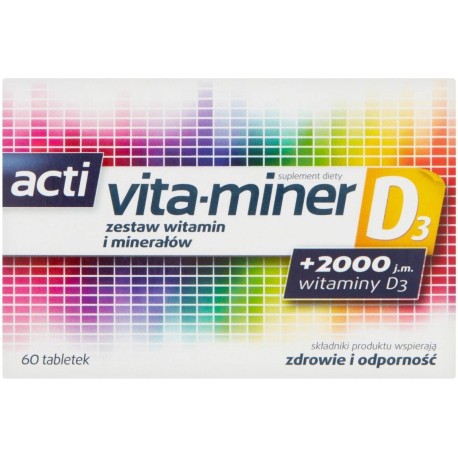 Acti vita-miner D3 Suplement diety 60 sztuk