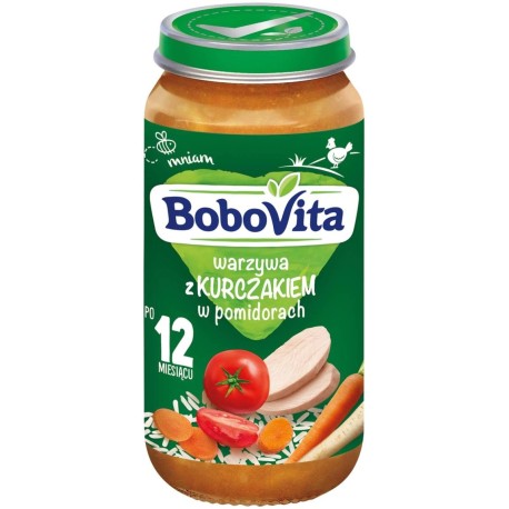 BoboVita Warzywa z kurczakiem w pomidorach po 12 miesiącu 250 g