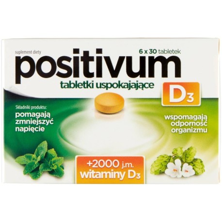 Positivum Suplement diety tabletki uspokajające D3 6 x 30 sztuk