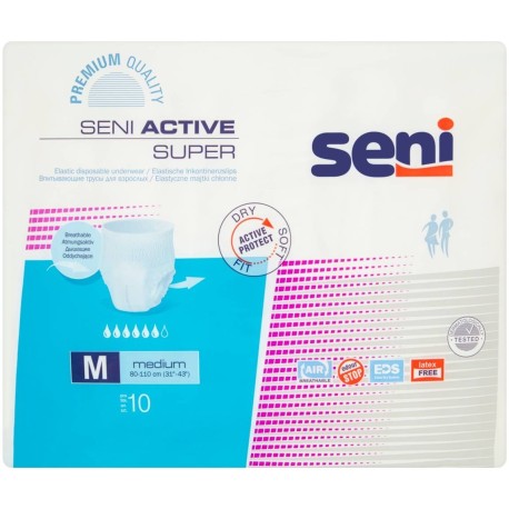 Seni Active Super Medium Elastyczne majtki chłonne 10 sztuk