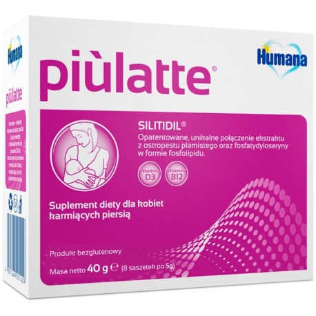 Humana Piùlatte Suplement diety dla kobiet karmiących piersią 40 g (8 x 5 g)