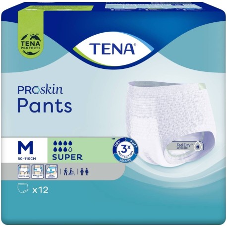 TENA ProSkin Pants Super Majtki chłonne M 12 sztuk