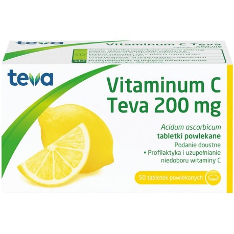 Vitaminum C 200 mg Tabletki powlekane 50 sztuk