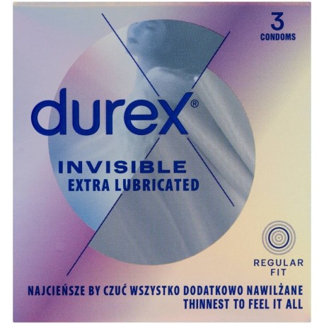 Durex Invisible Extra Lubricated Prezerwatywy 3 sztuki