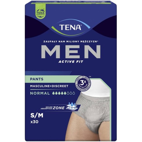 TENA Men Pants Normal Męska bielizna chłonna S/M 30 sztuk