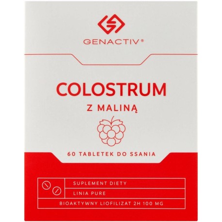 Genactiv Suplement diety colostrum z maliną 60 g (60 sztuk)