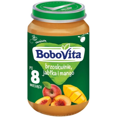 BoboVita Brzoskwinie jabłka i mango po 8 miesiącu 190 g