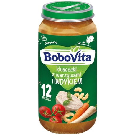 BoboVita Kluseczki z warzywami i indykiem po 12 miesiącu 250 g