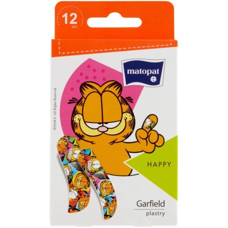 Matopat Happy Plastry Garfield 12 sztuk