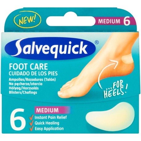 Salvequick Foot Care Medium Plastry na pęcherze i otarcia 6 sztuk