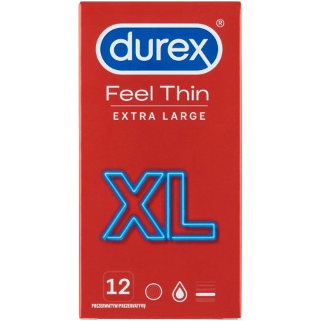 Durex Feel Thin XL Prezerwatywy 12 sztuk