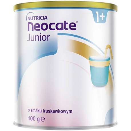 Nutricia Neocate Junior 1+ Żywność specjalnego przeznaczenia medycznego o smaku truskawkowym 400 g