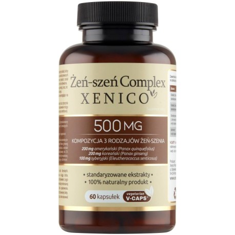 Xenico Suplement diety żeń-szeń complex 500 mg 42,24 g (60 x 704 mg)