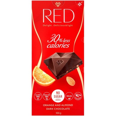 Red Delight Czekolada z migdałami i skórką z pomarańczy 100 g