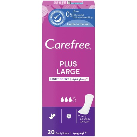 Carefree Plus Large Wkładki higieniczne delikatny zapach 20 sztuk