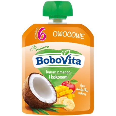 BoboVita Mus banan z mango i kokosem po 6. miesiącu 80 g