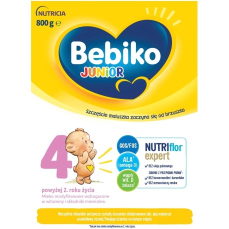 Bebiko Junior 4 Mleko modyfikowane dla dzieci powyżej 2. roku życia 800 g (2 x 400 g)