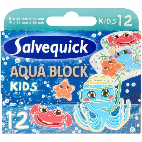 Salvequick Aqua Block Kids Plastry 12 sztuk