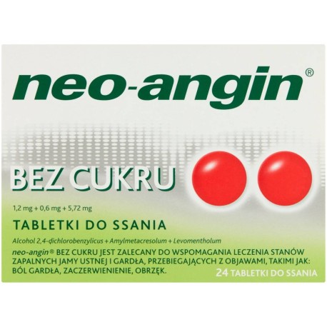 Neo-angin Tabletki do ssania bez cukru 24 sztuki