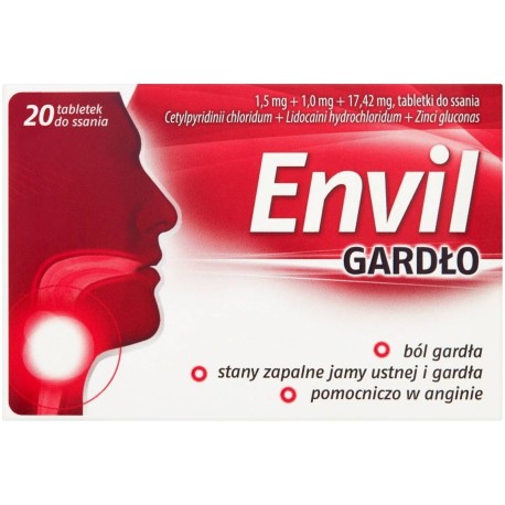 Envil Gardło Tabletki do ssania 20 sztuk