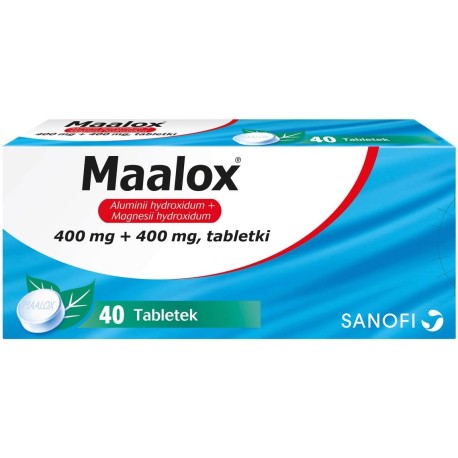 Sanofi Maalox 400 mg + 400 mg Tabletki 40 sztuk