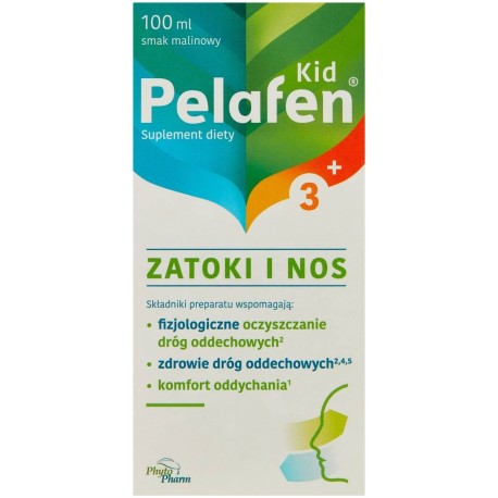 Pelafen Kid Suplement diety zatoki i nos smak malinowy 100 ml