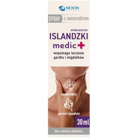 Islandzki medic+ Wyrób medyczny spray z nanosrebrem 30 ml