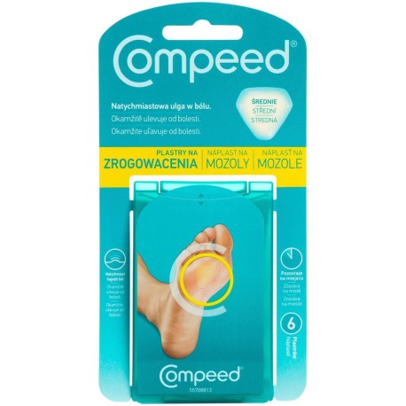 Compeed Wyrób medyczny plastry na zrogowacenia średnie 6 sztuk