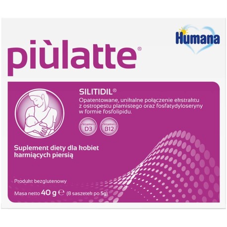 Humana Piùlatte Suplement diety dla kobiet karmiących piersią 70 g (14 x 5 g)